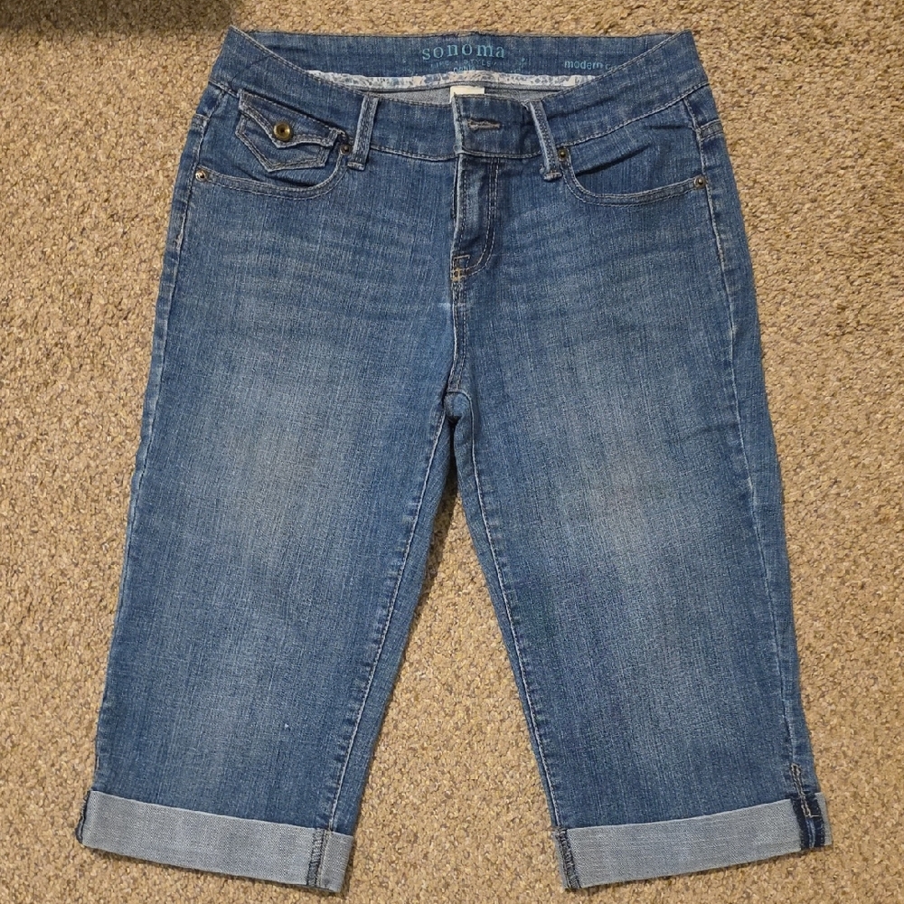 Sonoma Women's Cropped Blue Jeans